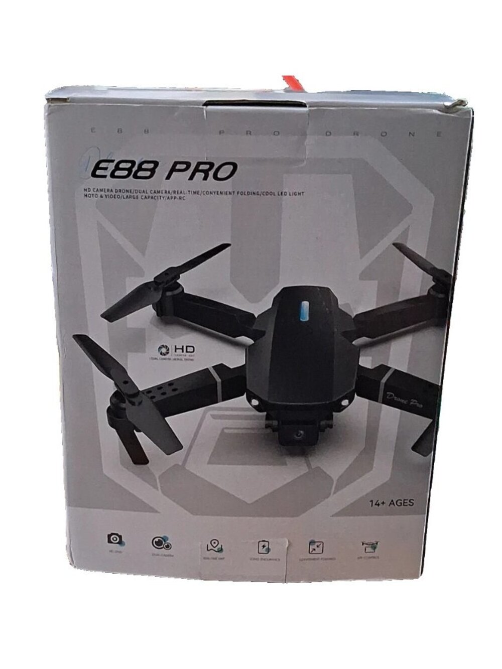 HDens E88 PRO Foldable Quadcopter Drone w/ Camera, App Control, Black